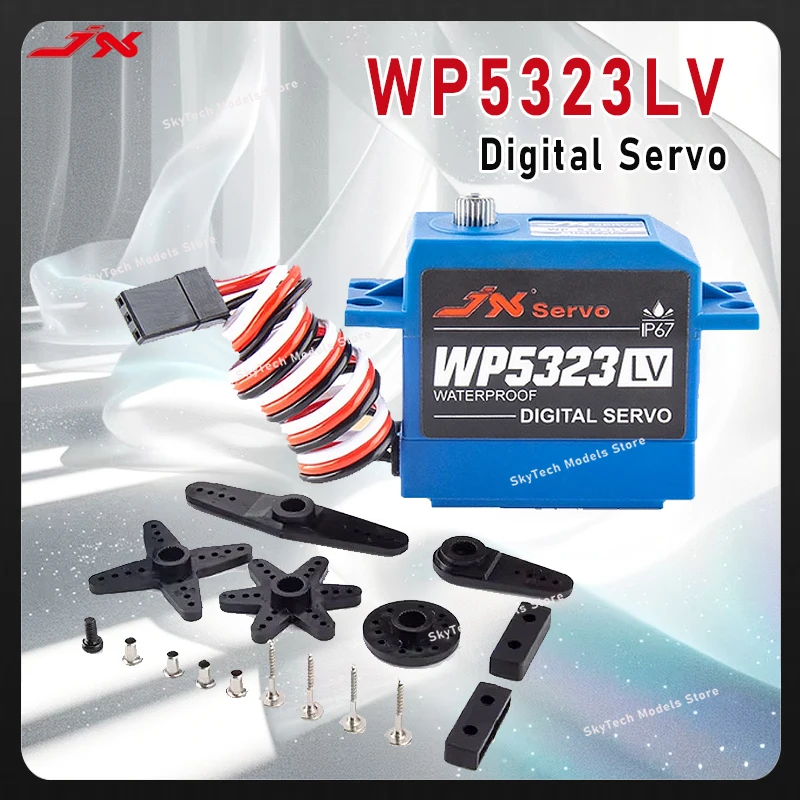 

JX Servo WP5323LV 23kg Digital Waterproof 6.0V IP67 Standard Metal Gear Servo 1/8 1/10 RC Car & Boat Motors
