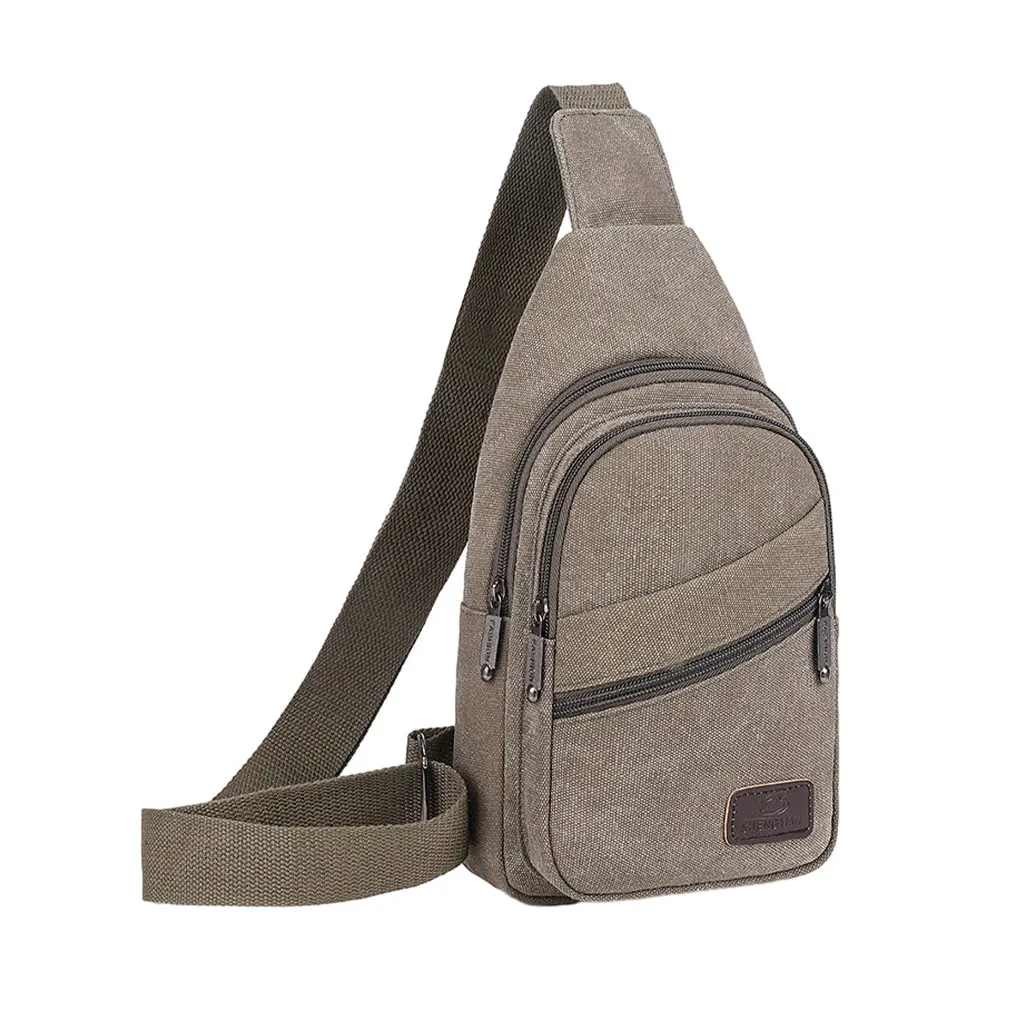 Bolsa masculina de grande capacidade, várias bolsas, bem ajustadas, compacta, ao ar livre, para caminhadas, corrida casual masculina, verde