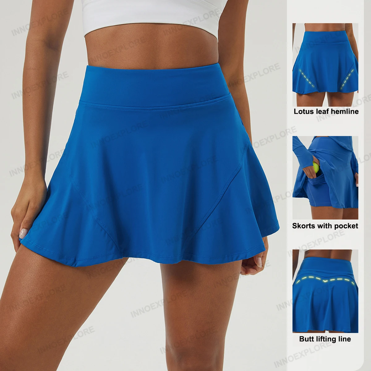 Women Tennis Skirt Elastic Golf Culottes Yoga Fitness Skorts Workout Golf Sports Gym Clothes Badminton Cheerleader Short Skirts