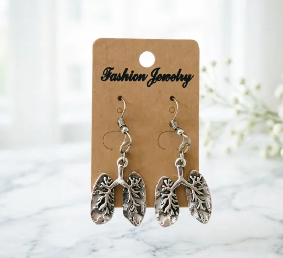 Punk Anatomical Human Lung Earring Hiphop Lobe Anatomy Skeleton Oddities Jewelry Stud Fashion Hot Ear Pendant Gift