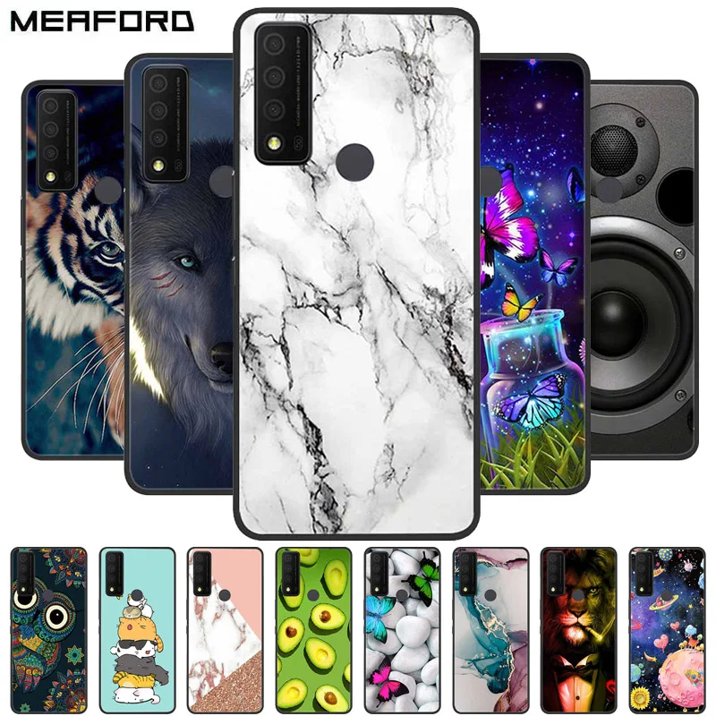 For TCL 30 XE 5G Case Marble Cat Soft Silicone Back Case for TCL 30 XL 30V 5G Phone Cover TCL30 XE T767W 30XE 5G Coque Funda Bag