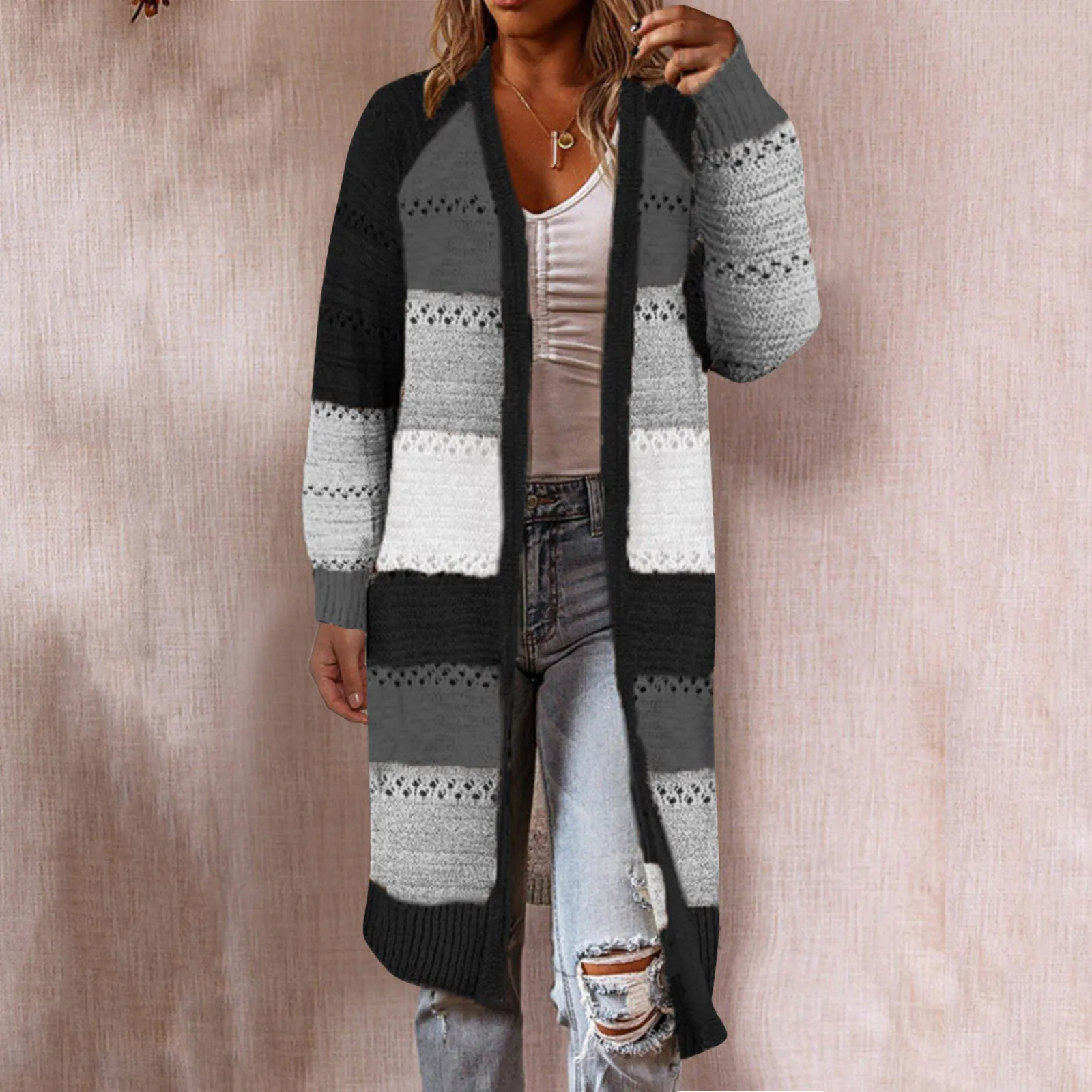 Winter Kintted Long Cardigans for Women Cable Knit Women Boho Open Front zip Up Cardigan Sweater Coats oversized Jactets suéter