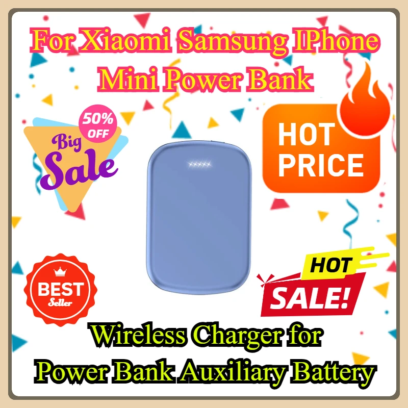 

For Xiaomi Samsung IPhone Mini Power Bank External Battery Portable Wireless Charger for Power Bank Auxiliary Battery