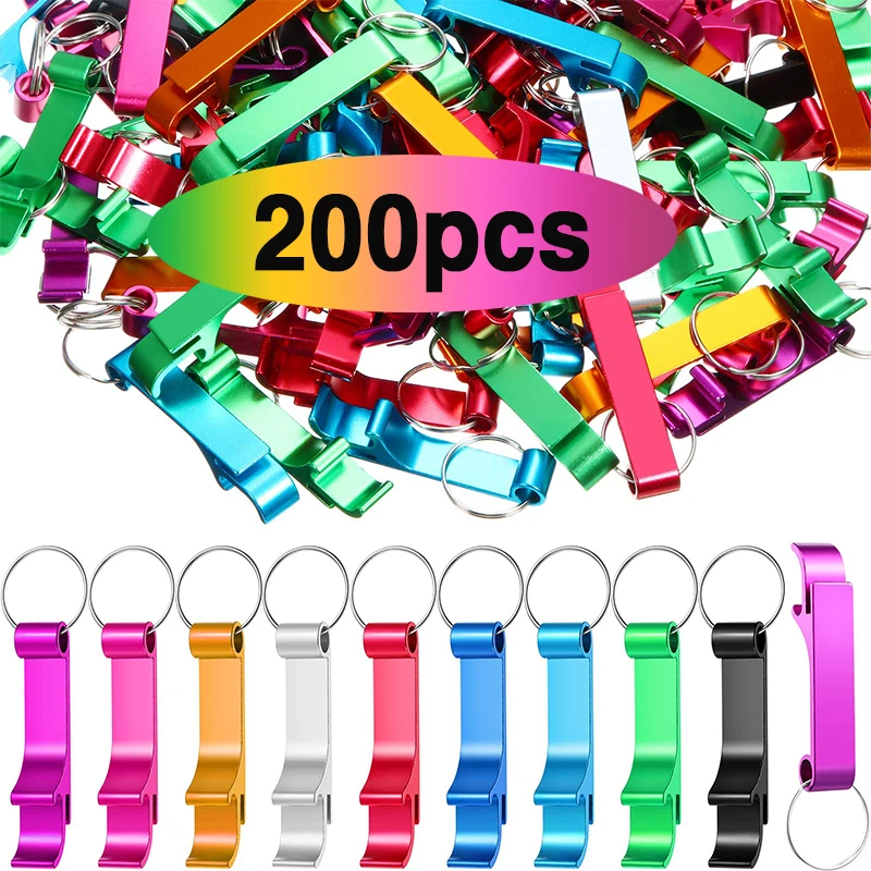 

200Pcs Beer Bottle Opener Keychain Key Chain Wedding Favors and Gifts Keyring Key Ring