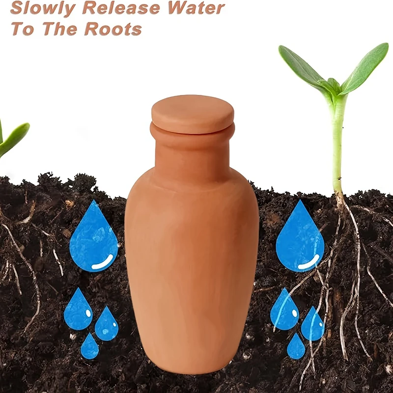 Terracotta Olla Automatic Watering Stakes Clay Self Plant Waterer Spike Irrigation System Garden Drip Device for Indoor Outdoor