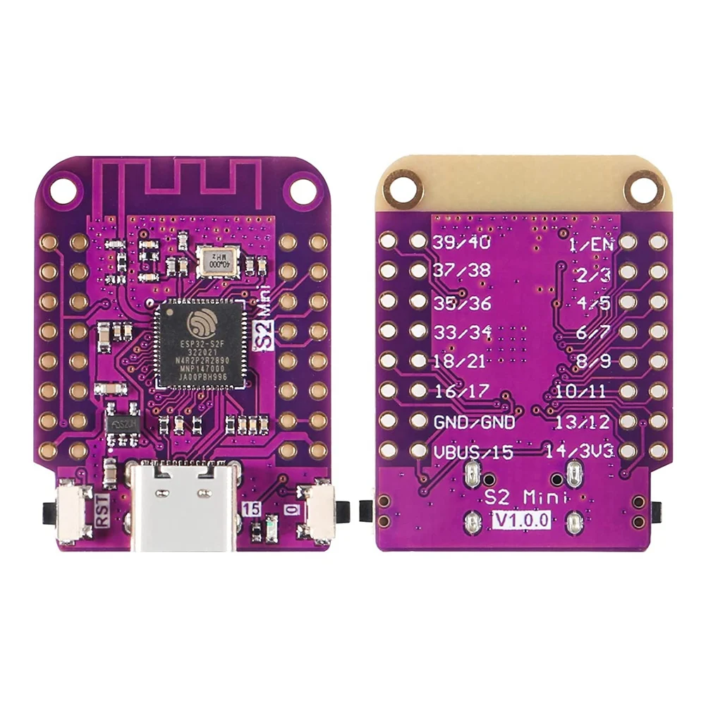 

AB01 4 шт. ESP32 S2 Mini V1.0.0 WiFi IOT плата на базе ESP32-S2FN4R2 ESP32-S2 4 МБ флэш-памяти 2 МБ PSRAM MicroPython