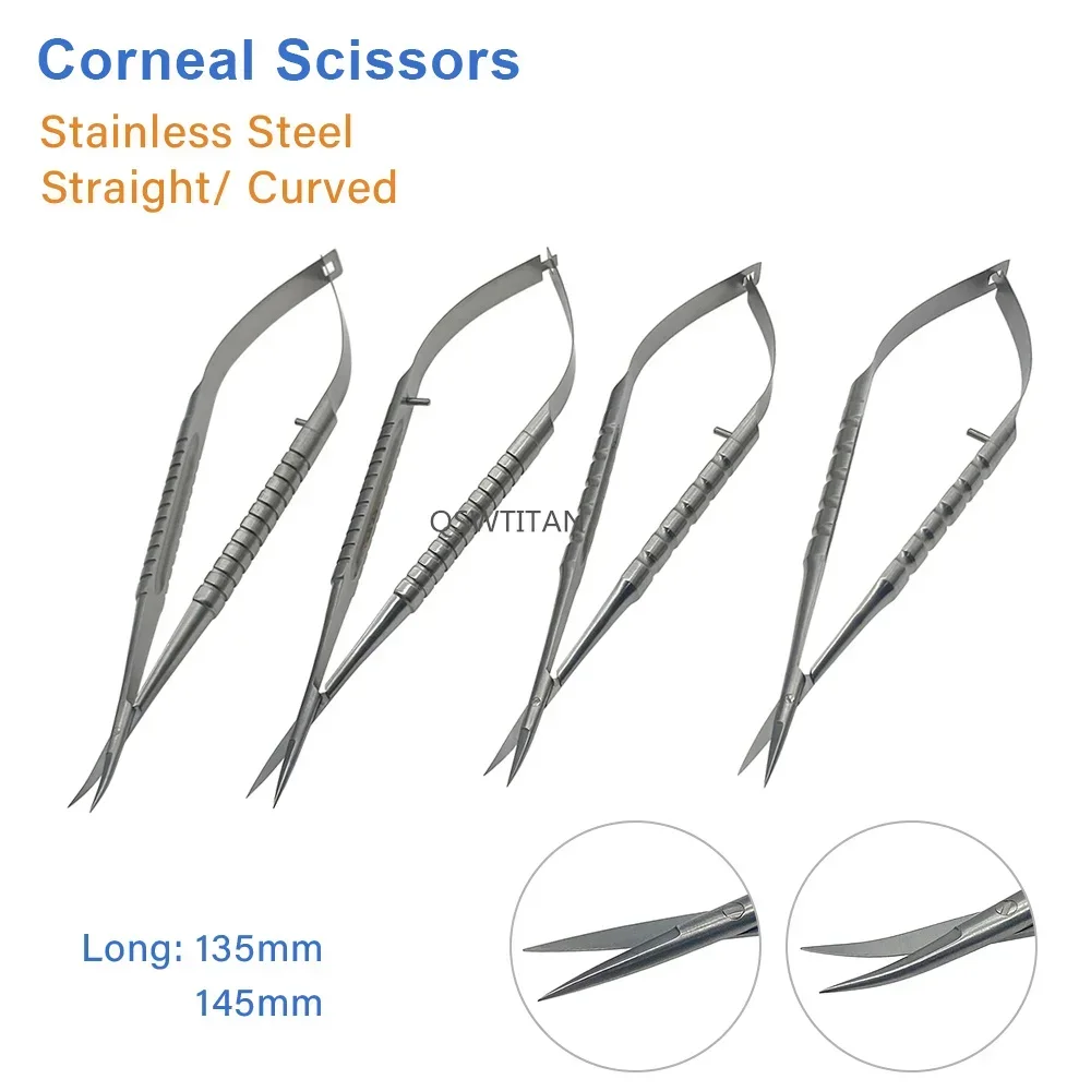Stainless Steel Castroviejo Ophthalmic Scissors - Micro, for Corneal & Capsule Membrane