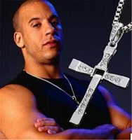 Dominic Toretto The Fast and The Furious Celebrity Vin Diesel Item Crystal Jesus Men Cross Pendant Necklace Gift Jewelry 4