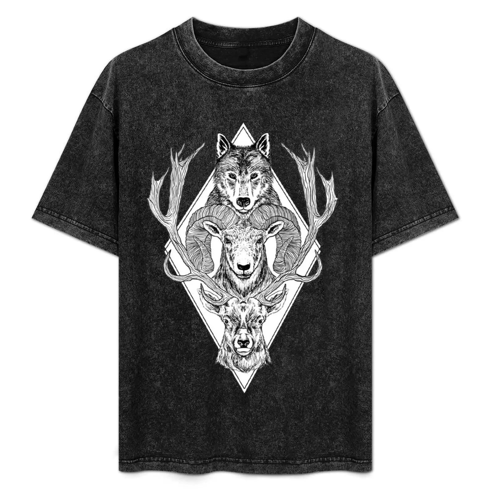 

Wolf Ram Hart T-Shirt Plus Size Solid Color T-Shirt