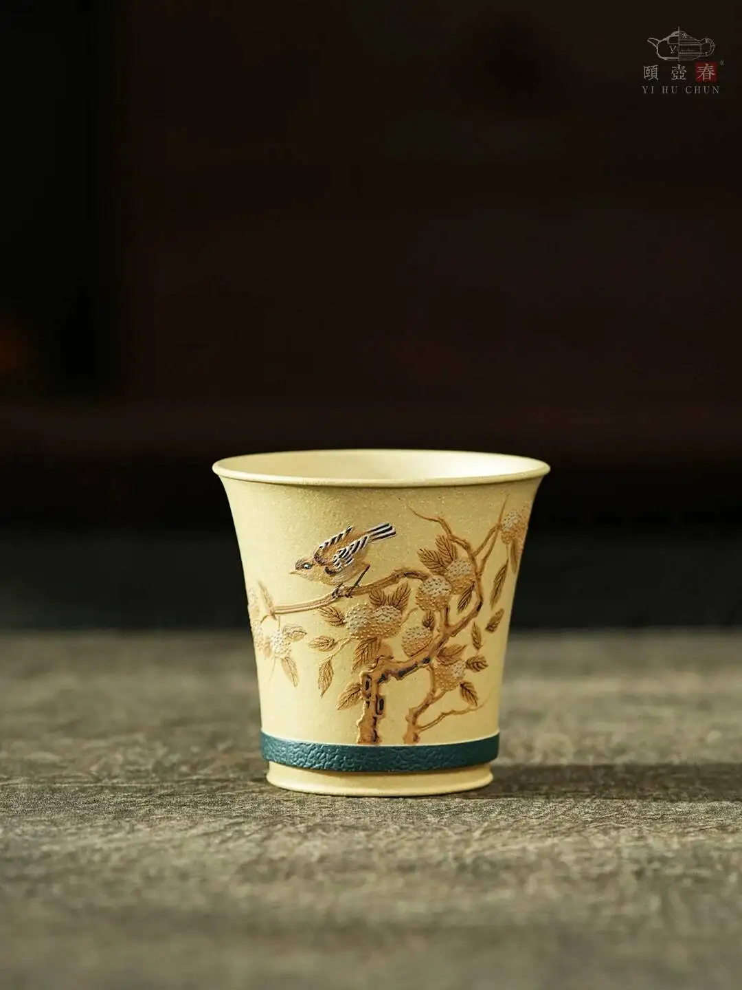 

Yihu Chun High-End Yixing Purple Clay Tea Clay-Painted Song Dynasty Flower And Bird Master , Original Mineral Green Tianwang