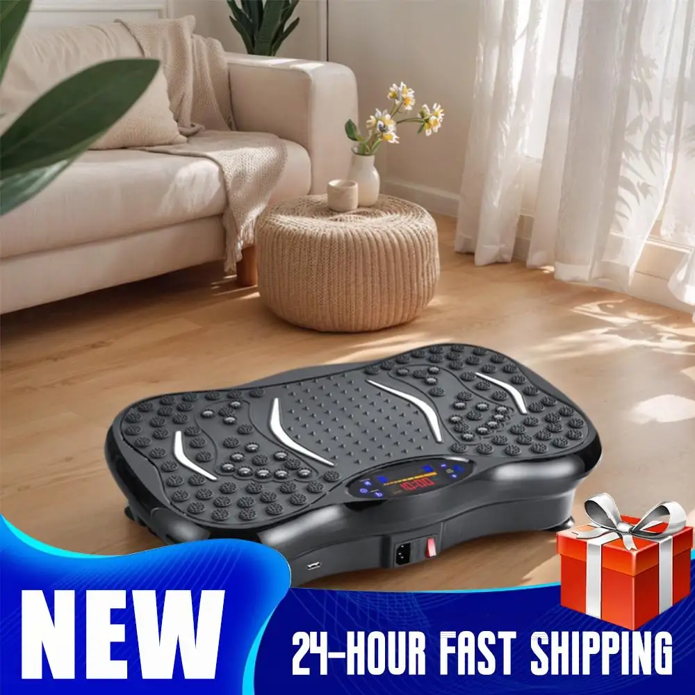 Máquina de vibración agitadora de grasa con música Bluetooth, entrenador de vibración para todo el cuerpo en casa, equipo de ejercicio para pérdida de peso, velocidad ajustable