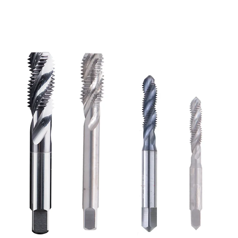 YG Tungsten Steel Metric Spiral Fluted Tap Solid Carbide HRC50-65 M1M1.2M1.4M2M2.5M3M4M6M8M10M12M14M16 Machine TICN-Coating Taps