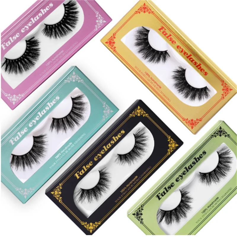 ヨーロッパとアメリカの密集した水色の細い猫の毛皮のような3D立体壁掛けの長くて厚い一体型まつげ