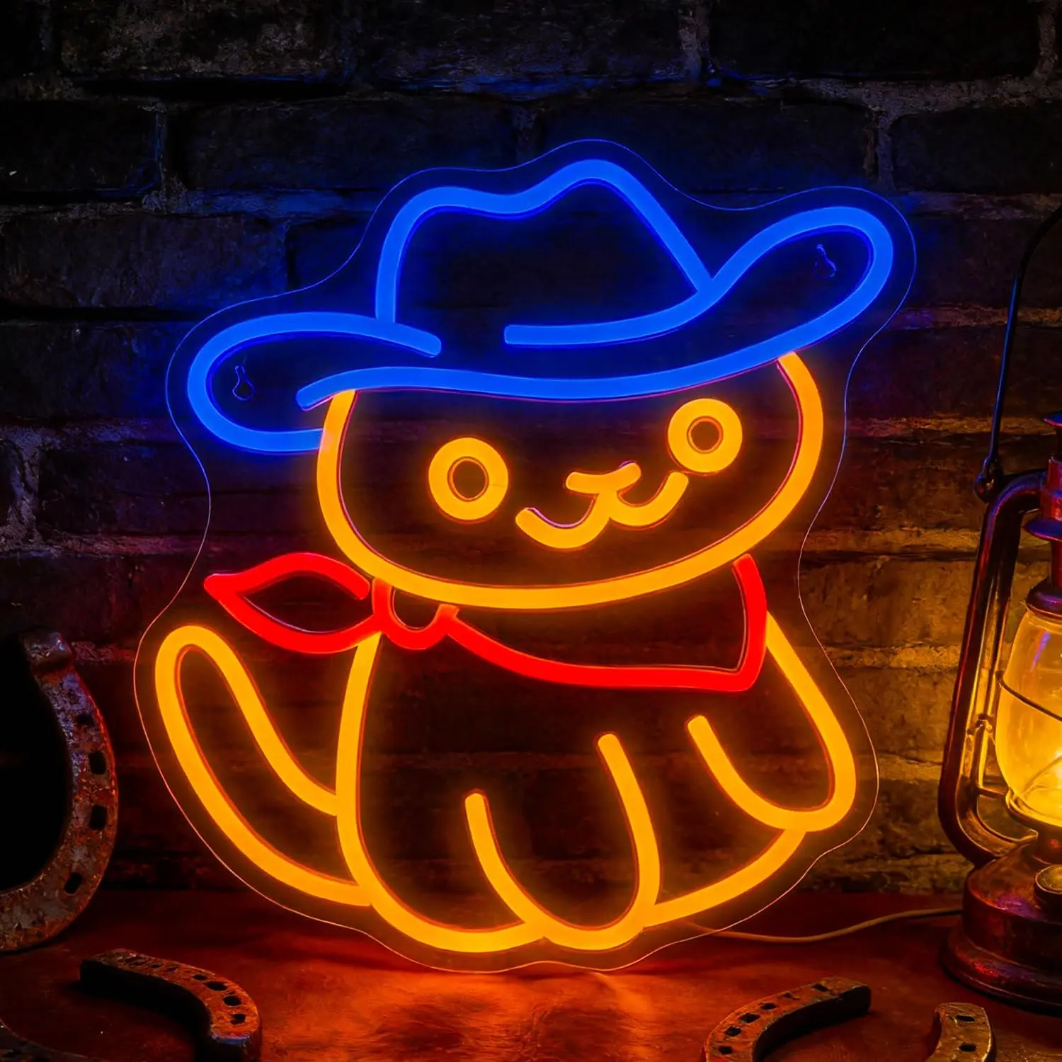 

Cowboy Cat Neon Sign for Wall Decor – USB Powered LED Neon Light, Perfect for Room Home Bar Coffee Shop Decoration & Gift