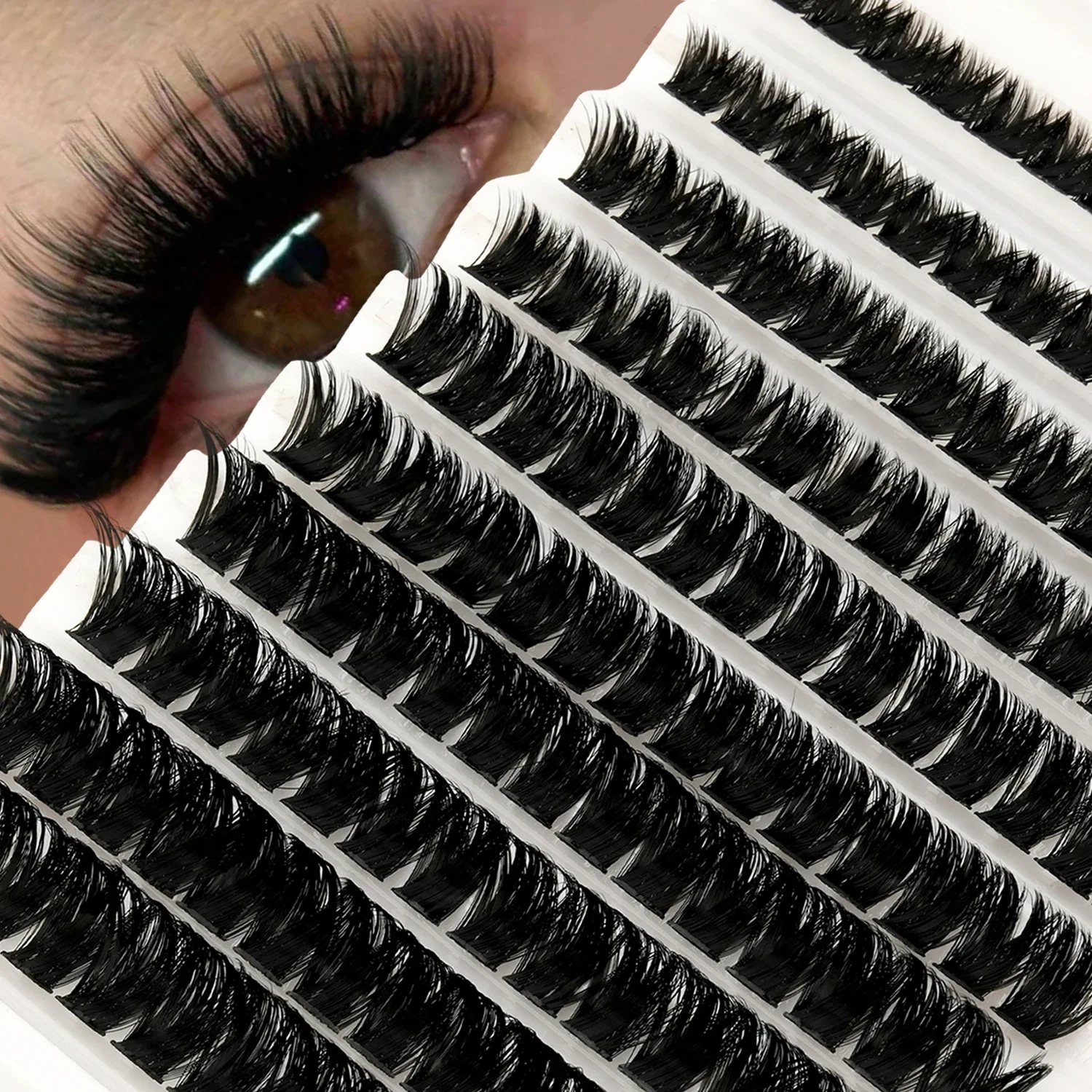 Aliexpress D Curl Lash Clusters Fluffy Volume DIY Individual False Eyelashes Soft Reusable Mixed Length for Eye Makeup - Aliexpress Deal