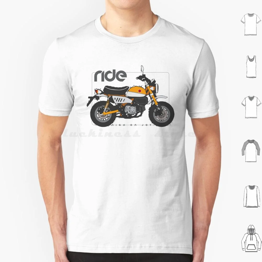 Ride Monkey camiseta amarilla talla grande 100% algodón motociclismo bicicleta Moto Monkey Minibike Gorilla Z50 125 Banana