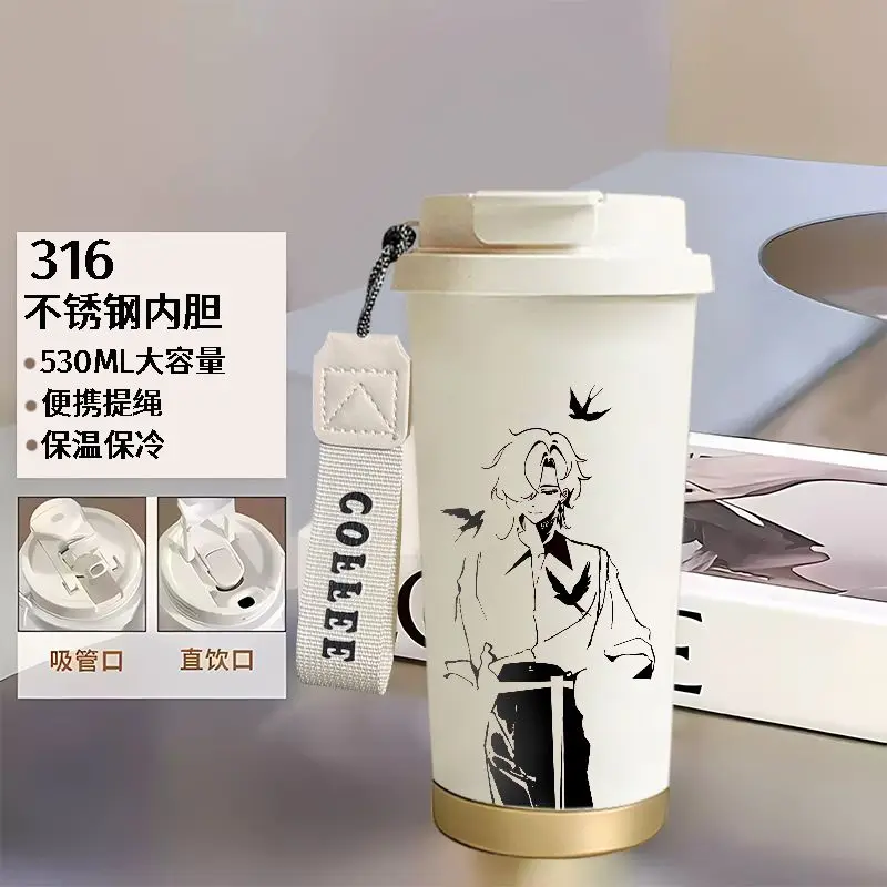 متوفر في المخزون 2025 لعبة أنيمي هونكاي: ستار رايل كوس افينتورين كاكافاشا Q-نسخة طباعة 316 كوب شرب مزدوج من الفولاذ المقاوم للصدأ هدية