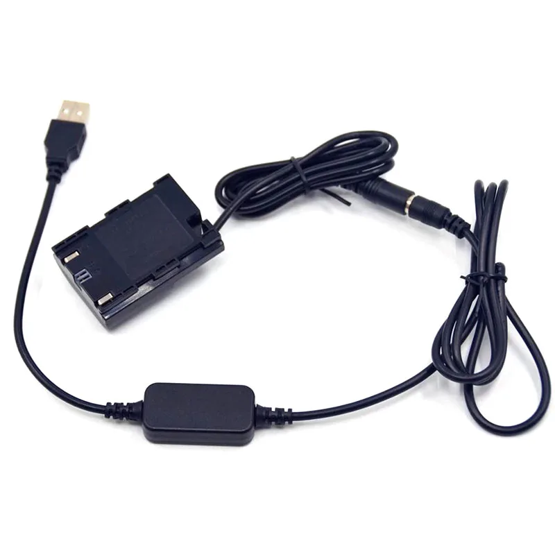 Power Bank 5V USB Cable Adapter + LP-E6 Dummy Battery DR-E6 ACK-E6 for Canon EOS 5D Mark II III 5D2 5D3 6D 7D 60D SLR Camera