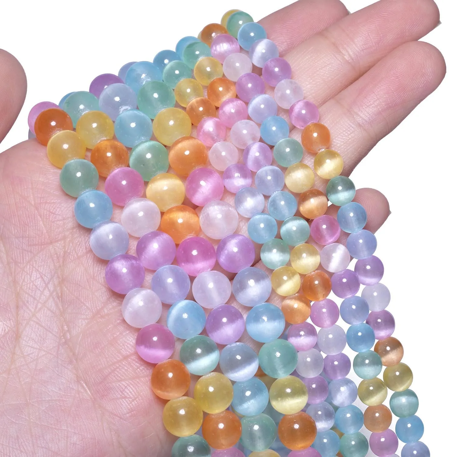

6/8 мм разноцветные бусины круглой формы из гипсового камня яркие полосатые бусины-разделители для изготовления ювелирных изделий DIY браслет настольное украшение