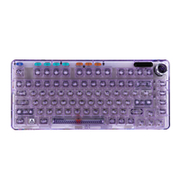 AULA F81 75% 81-key Hot-swappable Type-C Wired/Bluetooth/2.4Ghz Wireless Transparent Gasket mounted Mechanical Gaming Keyboard
