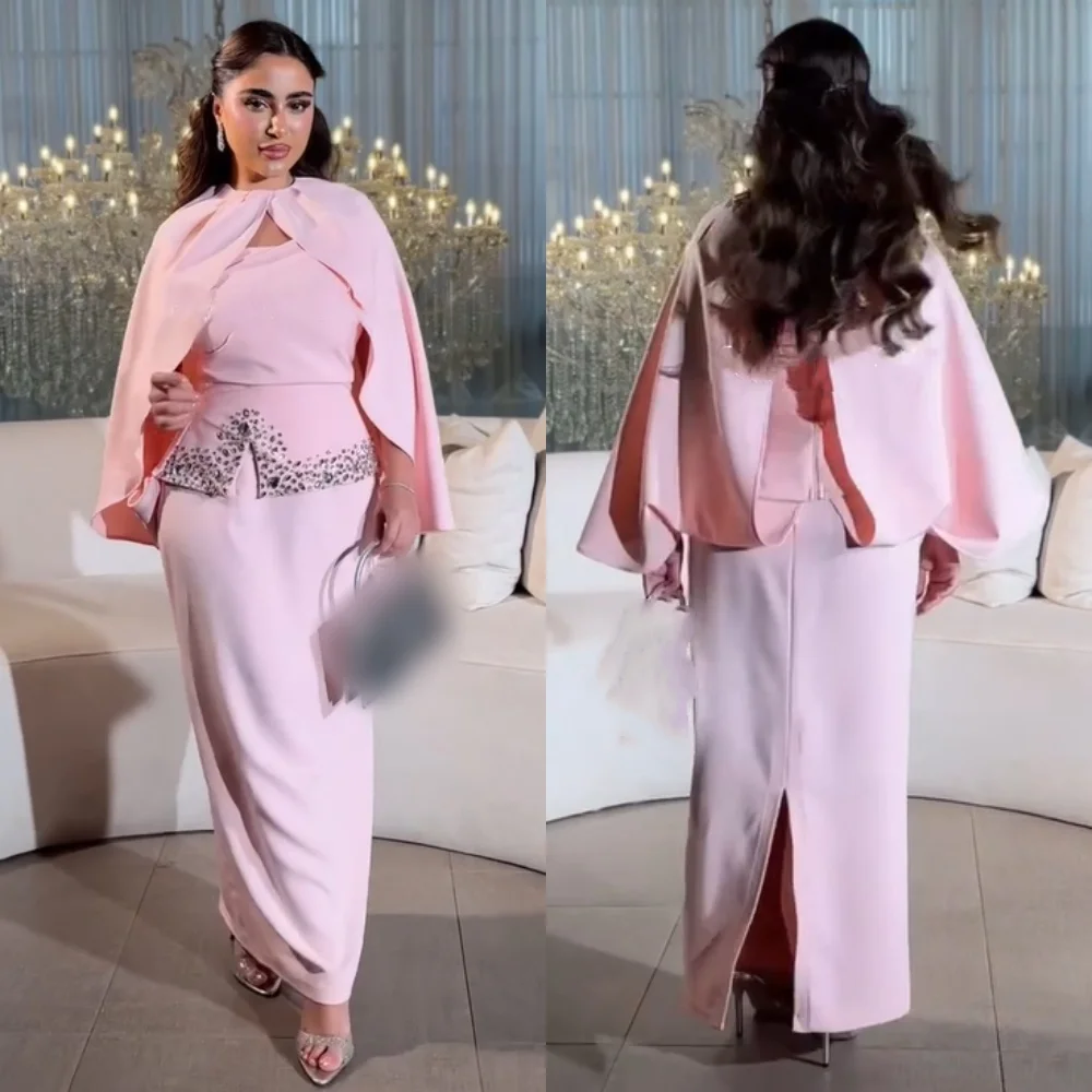 Customized High Quality Jersey Sequined Pleat Straight Scoop Neck Midi Dresses Bespoke Occasion Cocktail Classic