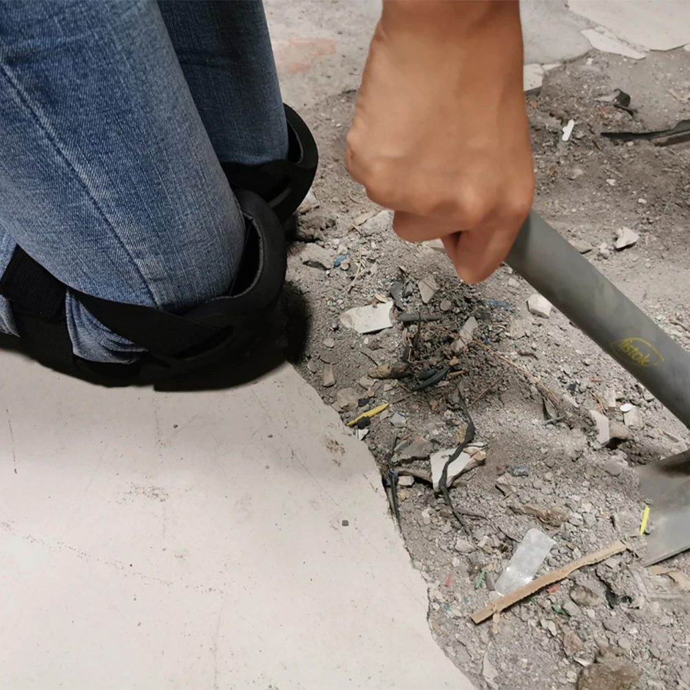 Regulowane czarne nakolanniki ogrodnicze z pianki EVA, ochraniacze do prac ogrodowych, budowlanych, lutowania, akcesoria budowlane, podkładka budowlana.