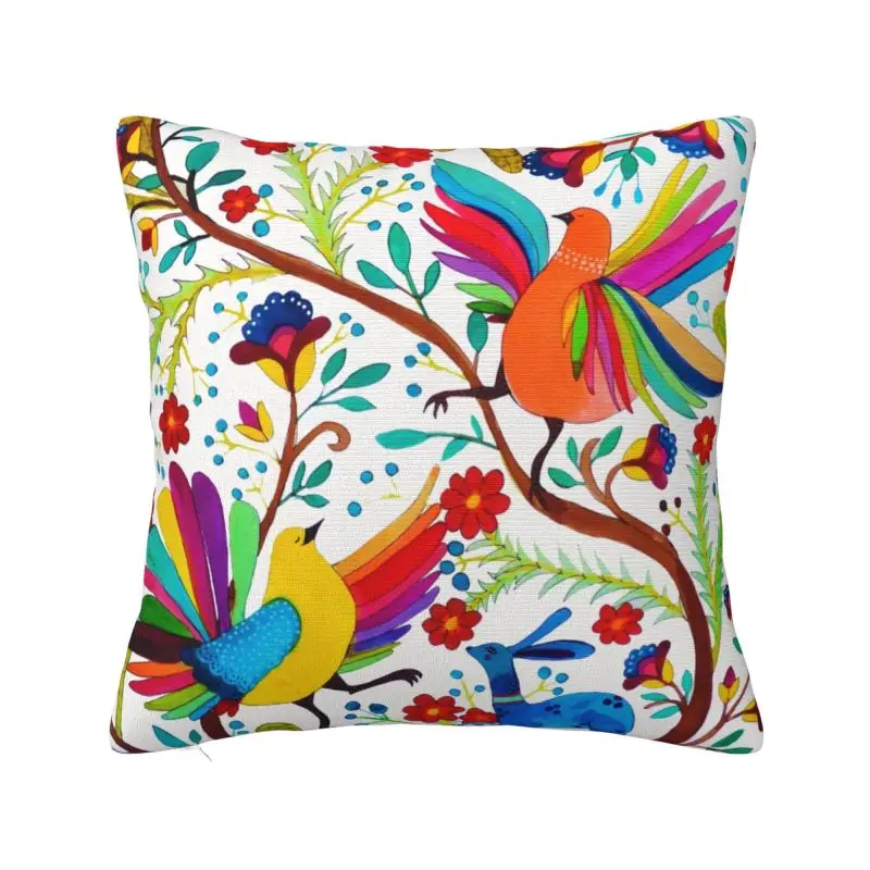 Nordic Mexican Otomi Flowers Amate Sofa Cushion Cover Polyester Mexico Textile Throw Pillow Case Decoration