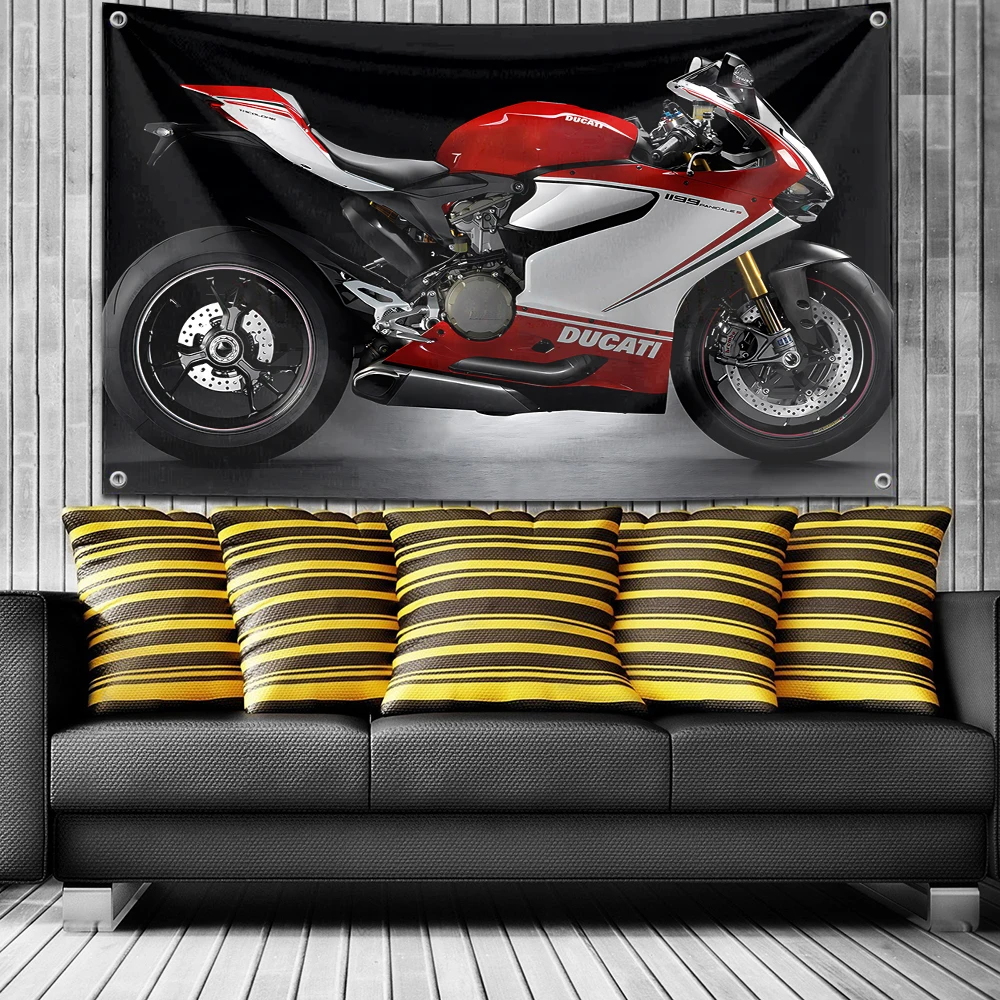 Ducati Flag Hanging Flags 90x150cm Banner for Room Garage Bar Wall Tapestry Rcing Flag Decorative Flags and Banners Home Garden