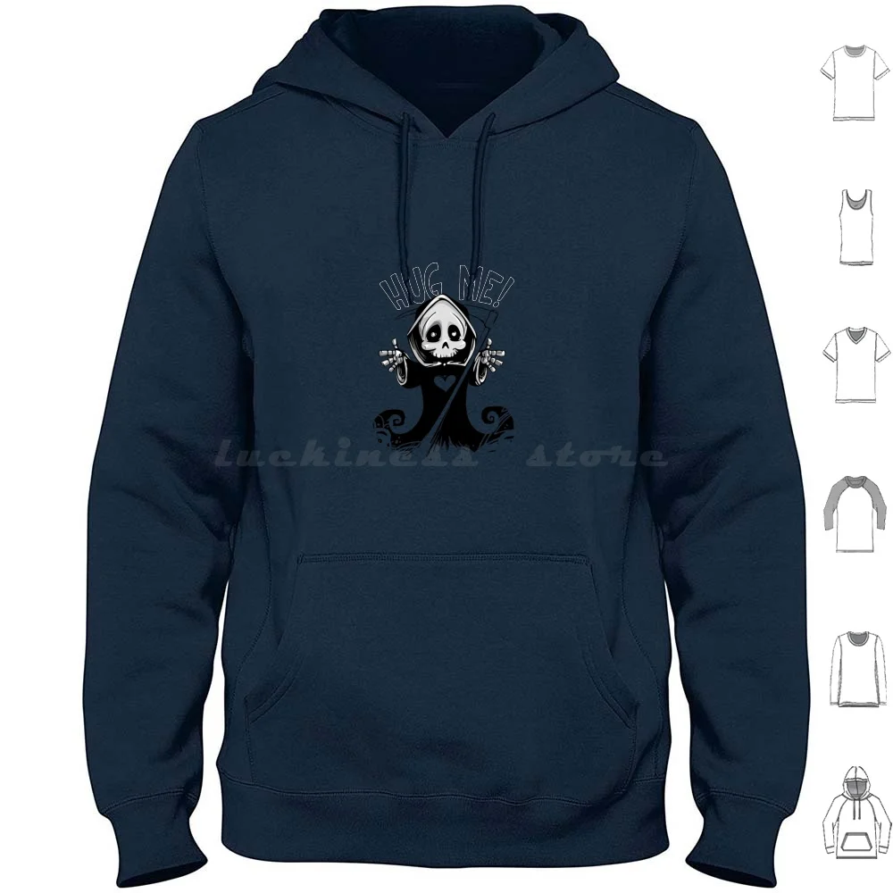 Hug Me! Hoodie Cotton Long Sleeve Hug Hug Me Skull Of Death Skull Death Skull Skull Skull Skull Magnet Skull Skull