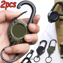 Outdoor Stretch Keychain Steel Wire Rope Anti-theft Easy To Pull Buckle Rope Elastic Key Chain Movement Retractable Anti Lost
