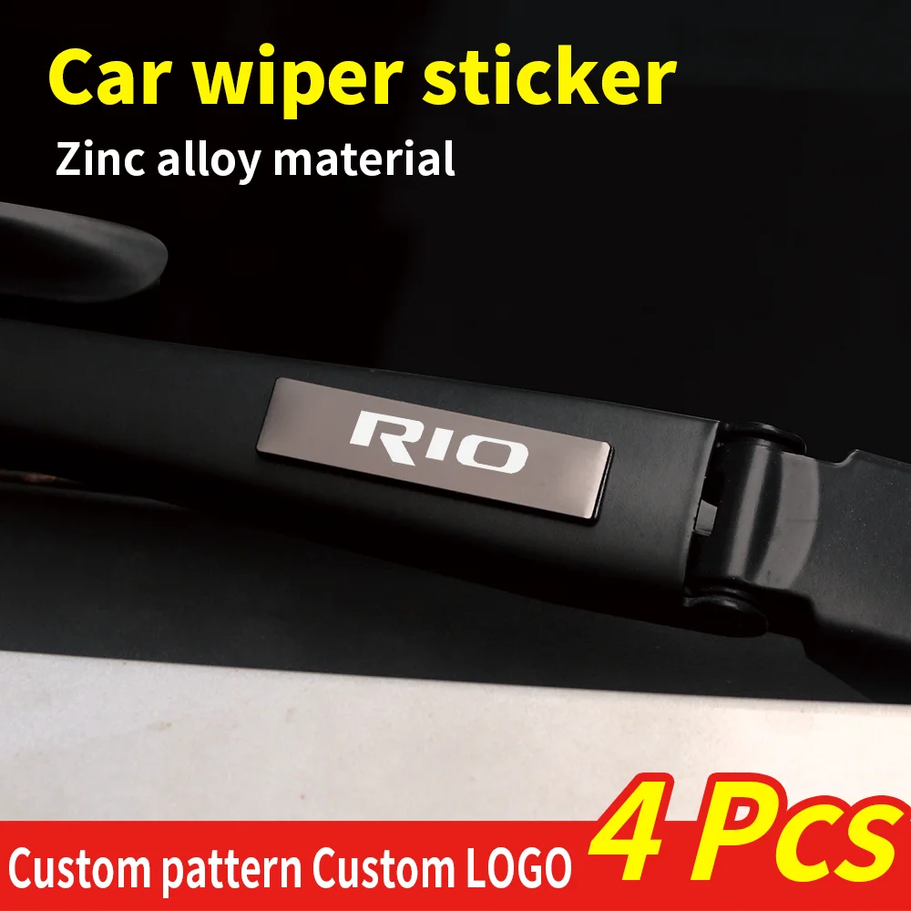 

4pcs 3D Metal Logo Car Window Wiper Emblem Sticker Car Body Door Decor Decal Accessories For KIA RIO SEDONA SELTOS SORENTO SOUL