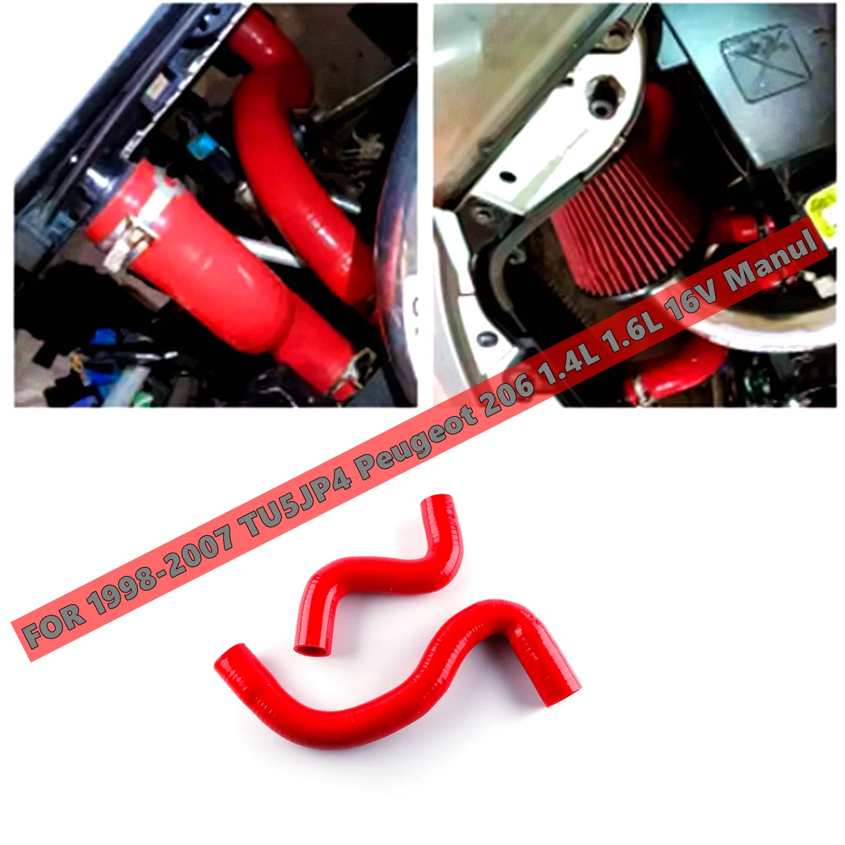 

Silicone Radiator hose For PEUGEOT 206 MANUL 1.6L TU5JP4 16V 1998 1999 2000 2001 2002 2003 2004 2005 2006 2007