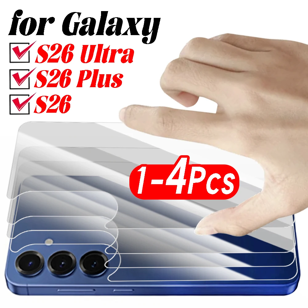 1-4PCS HD Phone Back Glass Films for Samsung Galaxy S26 Ultra Back Screen Protectors Tempered Glass for Samsung Galaxy S26 Plus