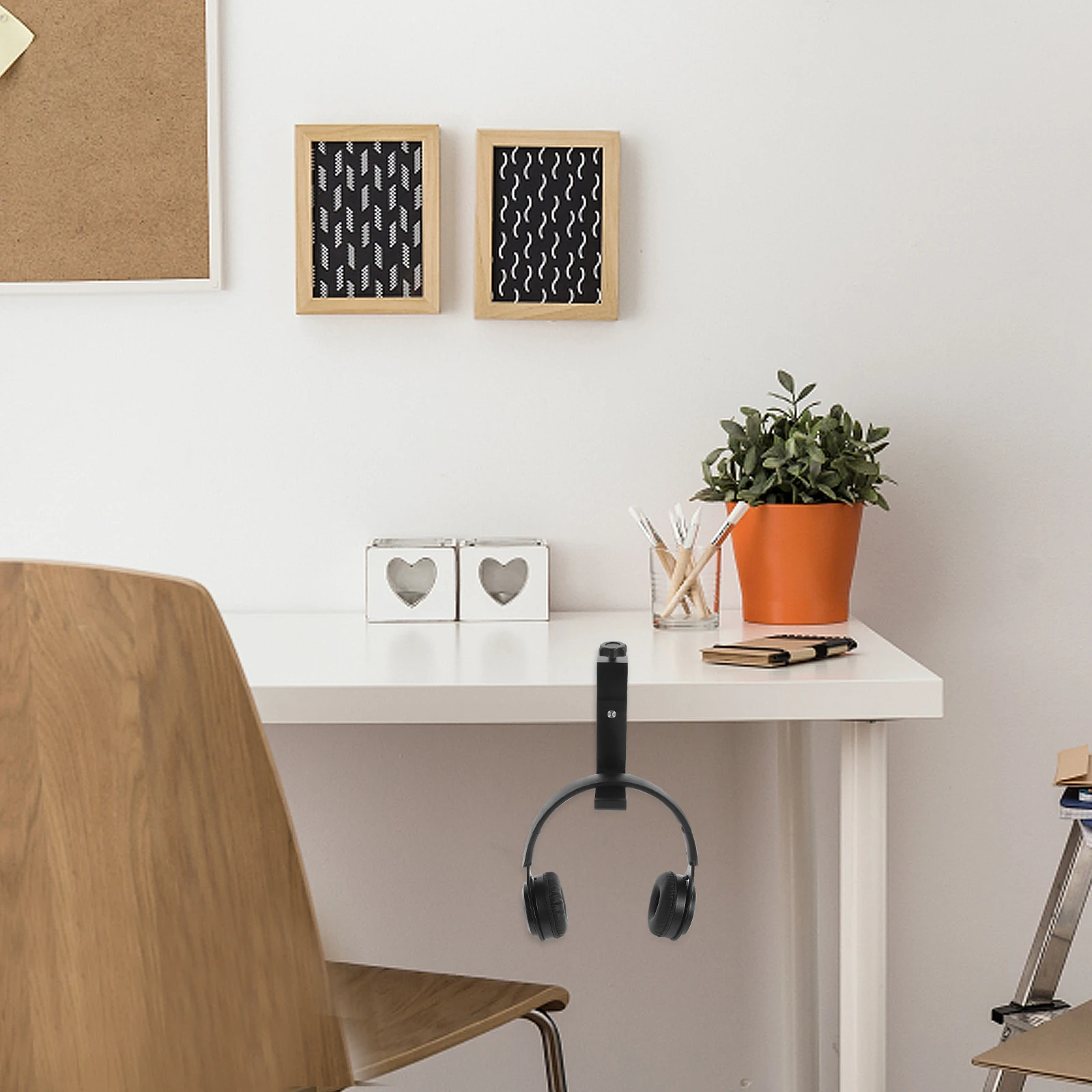 

Headphone Stand Desk Headset Aluminum Foldable Headset Stand Clamp Gaming Cable Holder Under Mount Space Saving