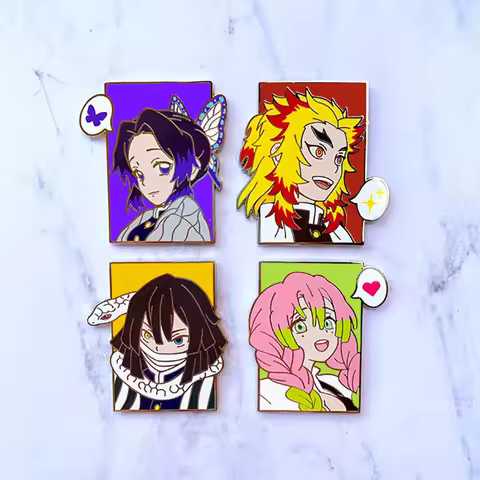 Demon Slayer Hard Enamel Pin Creative Pop Enamel Pin Lapel Badges Brooch Funny Fashion Jewelry