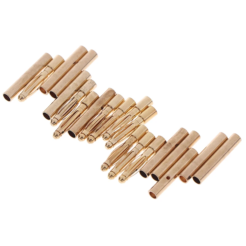 20pcs 2mm Gold Bullet Connector Banana Plugs Male &Female for RC Car Battery