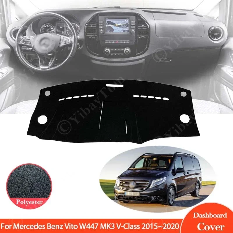 

Dashboard Cover Dash Board Mat Carpet Pad Sunshade Protect For Mercedes Benz Vito W447 MK3 V-Class Valente Metris 2015 ~ 2020