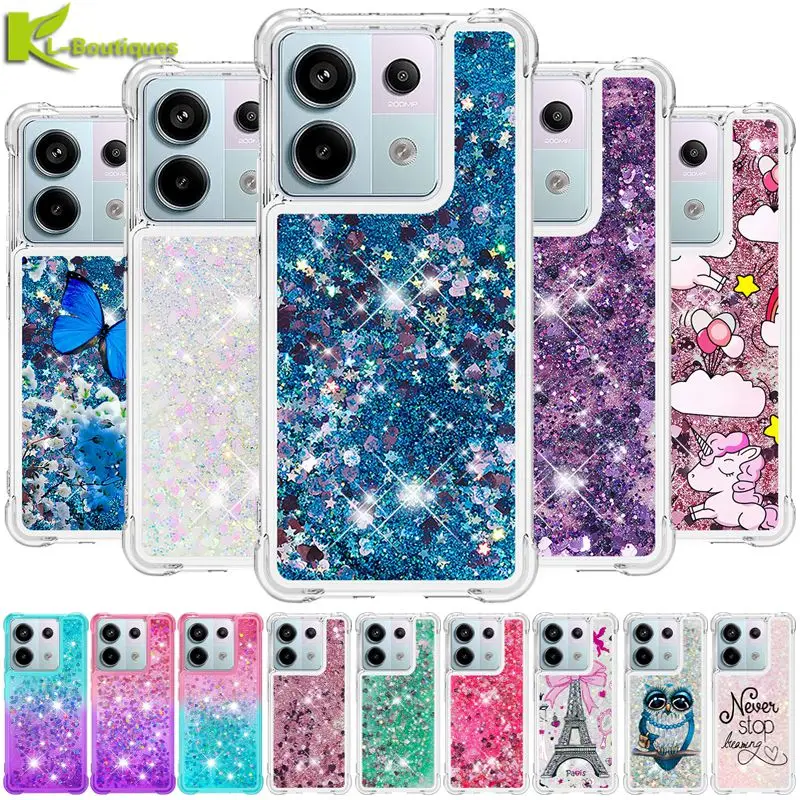 For Xiaomi Redmi Note 13 5G Cover Glitter Dynamic Liquid Case on For Funda Xiaomi Redmi Note 13 Pro 5G 13Pro Plus Phone Case