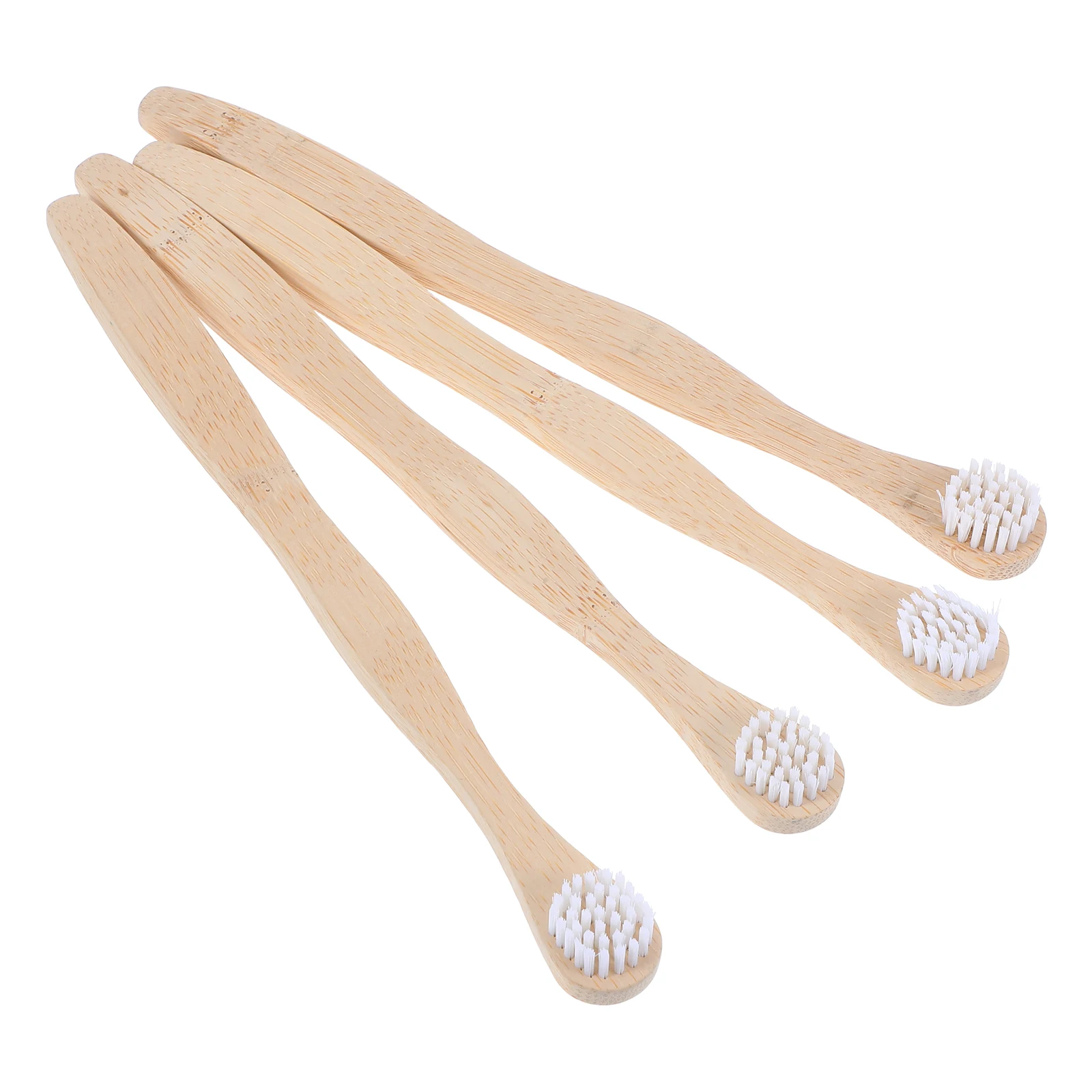 

4pcs Bamboo Tongue Cleaner Soft Toothbrush Ergonomic Handle Removes Debris Reduces Bad Breath Travel Size Oral Care