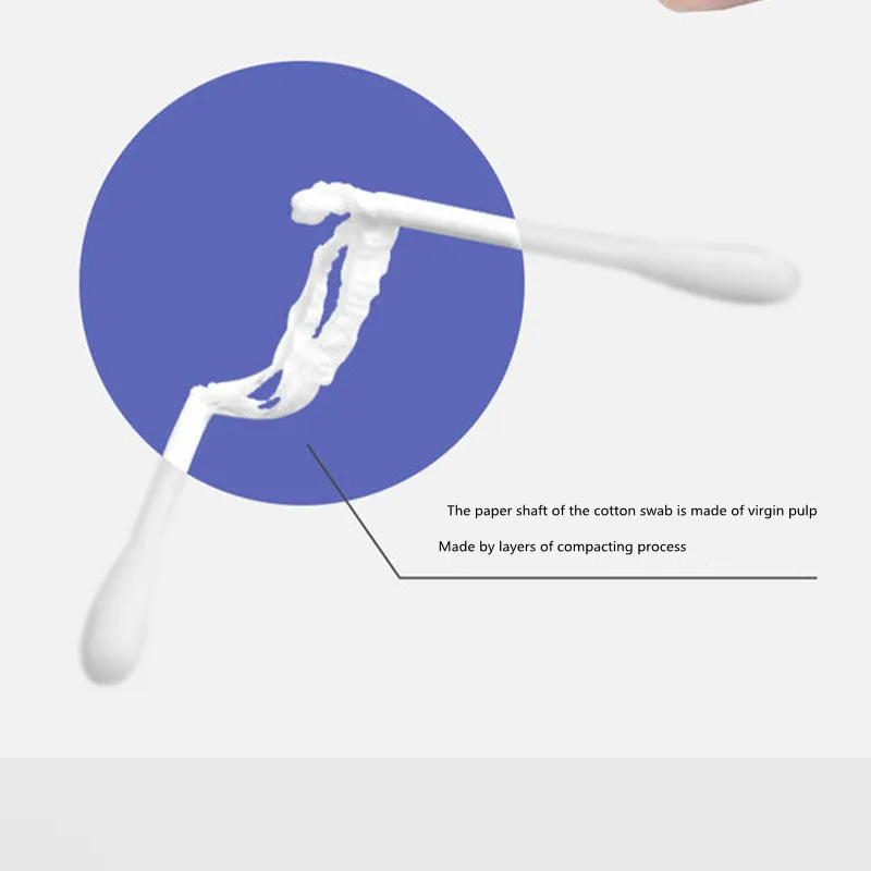 200-wattenstaafjes voor baby's, steriele wattenstaafjes met twee uiteinden, spiraalvormige kop, multifunctionele reinigingsstaafjes voor oor en neus