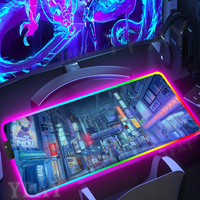 City Neon LED Gaming Mousepads Large Backlight Desk Mat 39.3x19.6in Gamer Mousepad RGB Mouse Pad Luminous Mouse Mat 900x400