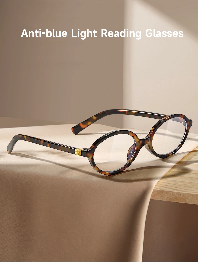 Ovale Vintage-Lesebrille für Damen, Anti-Blaulicht-Leser, Herren, blockiert blaues Licht, Presbyopie-Brille, modische Brillen – Detail 1