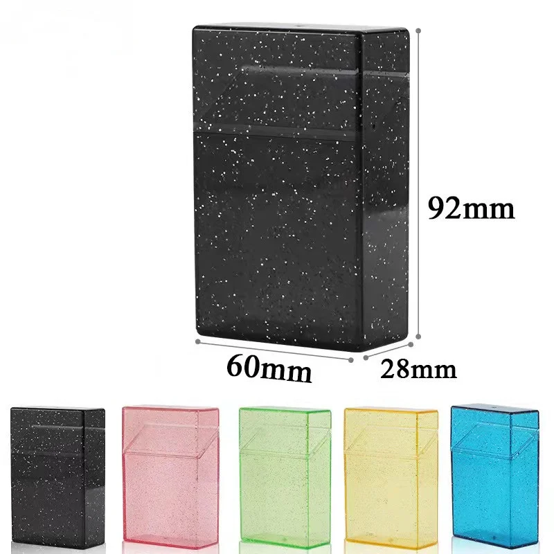 Plastic Clear Thick Cigarette Case Shining Cigarettes Box Portable Cigarette Holder Container for Smoker