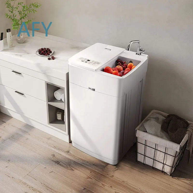Automatic Washing Machine with Built-in Countertop Sink Faucet All-in-One Laundry Unit for Home Use Compact Space-Saving