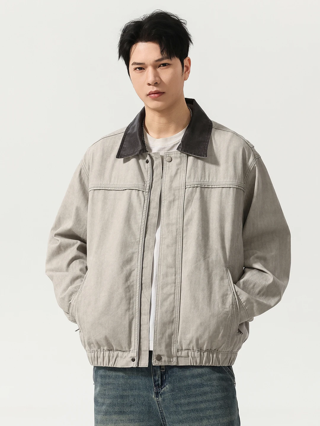 

Мужская рабочая куртка American Sle Heavyweight Barn из чистого хлопка, свободного кроя, с отложным воротником, модная, весна 2026