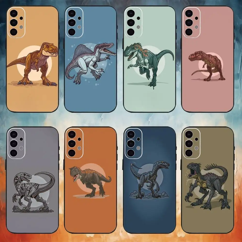 Handyhülle mit Jurassic-Dinosaurier-Muster für Samsung S25, S24, S21, S22, S23, S30, Ultra, S20, Plus, Fe, Note, 10,9,5 G, schwarze Hülle