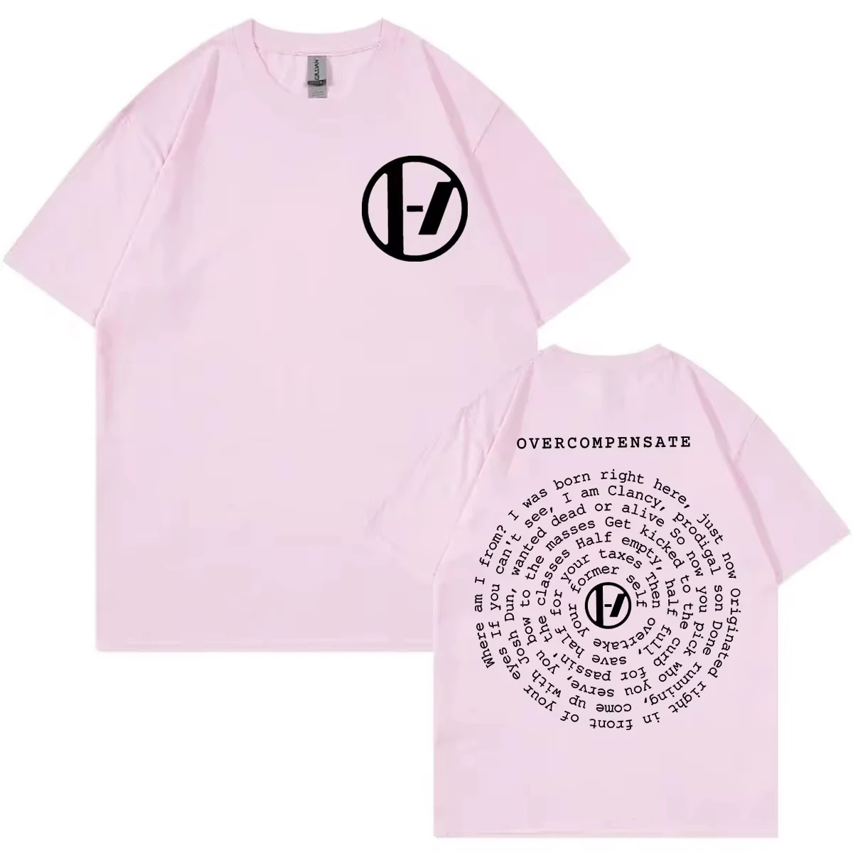 Twenty One Pilots Overcompensate Lyric Print T-shirt The Clancy World Tour 2024 T-shirts Men Women Fashion Rock Hip Hop T Shirts