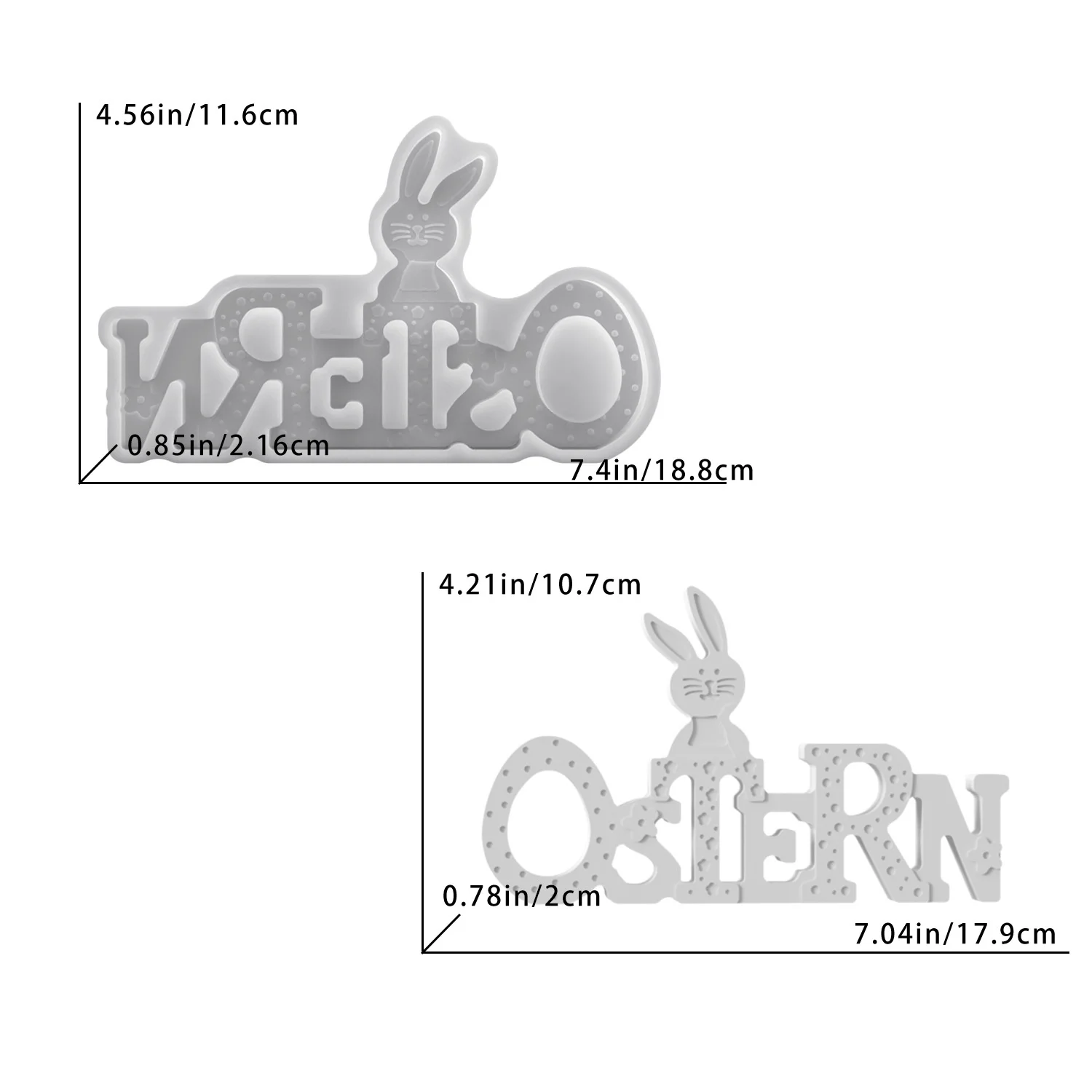 

DIY Easter Bunny Letter Decoration Epoxy Resin Mold Ostern Plaster Silicone Mold