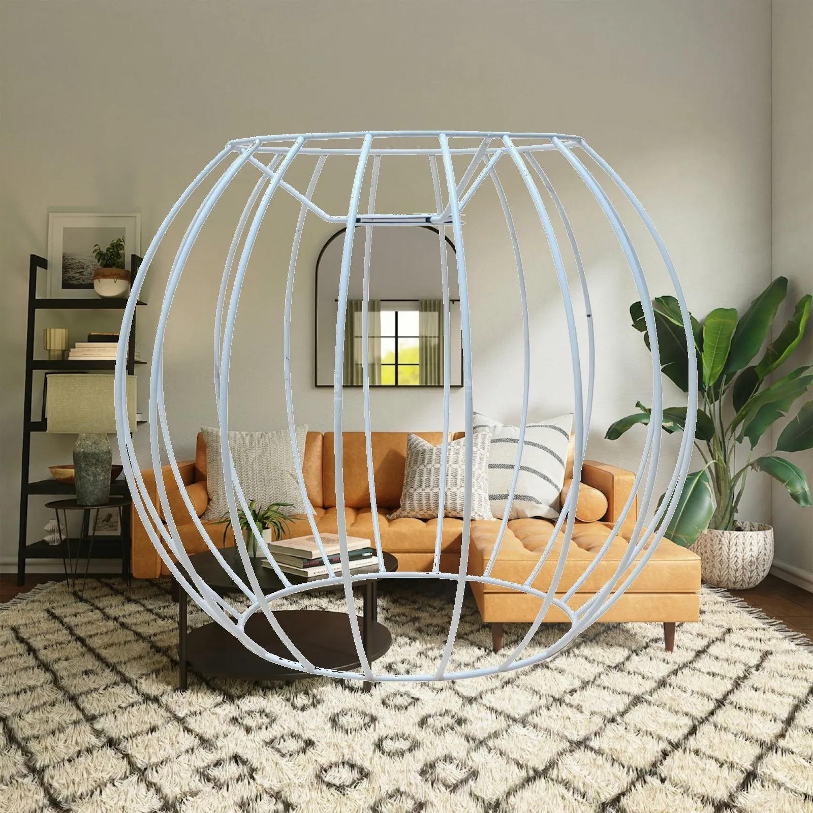 Metal Lampshade Frame | Openwork Wire Construction, Pendant bulb housing, for Table Lamps
