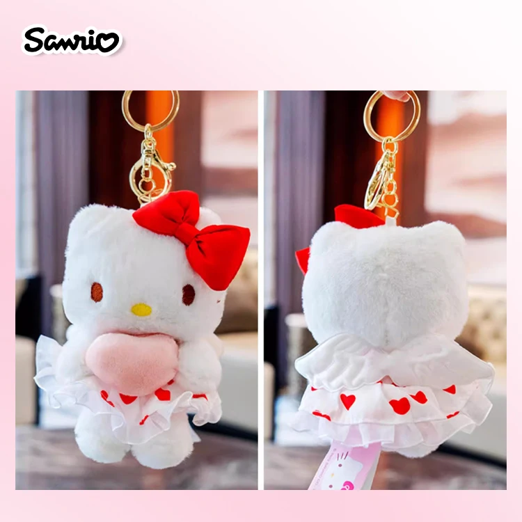 Anime Kawaii Sanrio Hallo Kitty Plüsch Schlüssel bund Anhänger Halter Schlüssel anhänger Auto Schlüssel ring Handy tasche hängen Schmuck Kinder